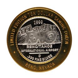.999 Fine Silver Reno Tahoe International Airport $10 Limited Edition Gaming Tok