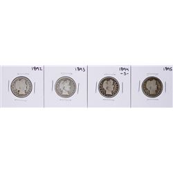 Lot of (4) 1892-1895 Barber Quarter Coins