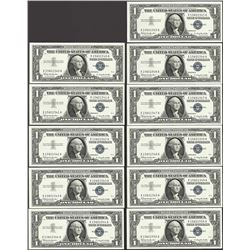 Lot of (11) Consecutive 1957B $1 Silver Certificate Notes