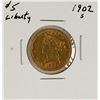 Image 1 : 1902-S $5 Liberty Head Half Eagle Gold Coin