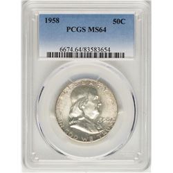 1958 Franklin Half Dollar Coin PCGS MS64