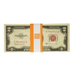 Lot of (25) Consecutive Uncirculated 1953C $2 Legal Tender Notes