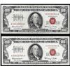 Image 1 : Lot of (2) 1966 $100 Legal Tender Notes