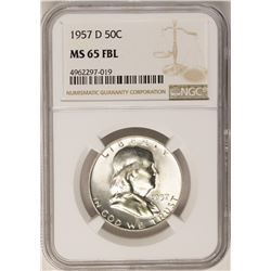 1957-D Franklin Half Dollar Coin NGC MS65FBL