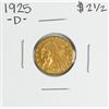 Image 1 : 1925-D $2 1/2 Indian Head Quarter Eagle Gold Coin