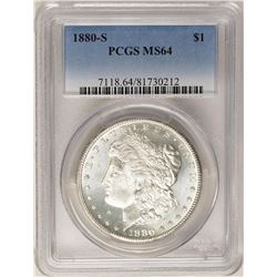 1880-S $1 Morgan Silver Dollar Coin PCGS MS64