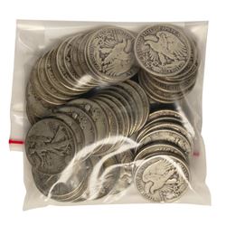 Bag of (50) Silver Walking Liberty Half Dollar Coins - $25 Face Value