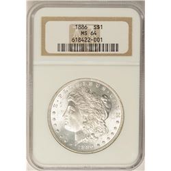 1886 $1 Morgan Silver Dollar Coin NGC MS64