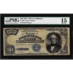 1891 $50 Silver Certificate Note Fr.335 PMG Choice Fine 15