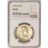 Image 1 : 1954-S Franklin Half Dollar Coin NGC MS65