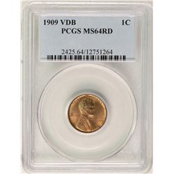 1909 VDB Lincoln Wheat Cent Coin PCGS MS64RD