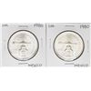 Image 1 : Lot of (2) Brilliant Uncirculated 1980 Mexico Una Onza Casas De Moneda Silver Co