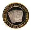 Image 2 : .999 Fine Silver Four Queens Casino Las Vegas $10 Limited Edition Gaming Token