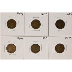 Set of 1873-1879 (No 1877) Indian Head Cent Coins