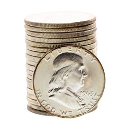Roll of (20) Brilliant Uncirculated 1963 Franklin Half Dollar Coins