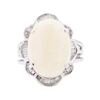 Image 2 : 14KT White Gold 6.50 ctw Opal and Diamond Ring