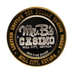 .999 Fine Silver Mr. B's Casino Mill City, Nevada $10 Limited Edition Gaming Tok