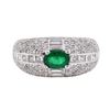 Image 2 : 18KT White Gold 0.67 ctw Emerald and Diamond Ring