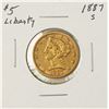 Image 1 : 1887-S $5 Liberty Head Half Eagle Gold Coin