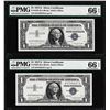 Image 1 : Lot of (2) 1957A $1 Silver Certificate Notes Fr.1620 PMG Gem Uncirculated 66EPQ