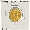 Image 1 : 1869 France 20 Francs Napoleon III Gold Coin