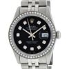 Image 2 : Rolex Men's Stainless Steel Black Diamond 36MM Datejust Wristwatch