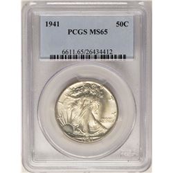 1941 Walking Liberty Half Dollar Coin PCGS MS65