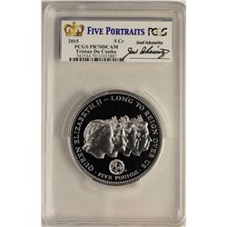 2015 Tristan Da Cunah 5 Pounds Proof Queen Elizabeth II Silver Coin PCGS PR70DCA