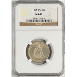 1876-CC Seated Liberty Quarter Coin NGC MS61