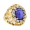 Image 1 : 14KT Yellow Gold 1.50 ctw Lindy Star Sapphire and Diamond Ring