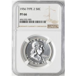 1956 Type 2 Franklin Half Dollar Coin NGC PF66