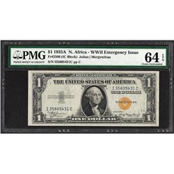 1935A $1 North Africa WWII Emergency Issue Silver Certificate Note PMG Ch. Unc.
