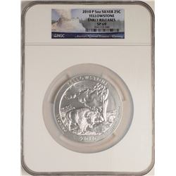 2010-P America the Beautiful Yellowstone 5 Ounce Silver Coin NGC SP69 Early Rele