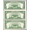 Image 2 : Lot of (3) 1953 $5 Silver Certificate Notes