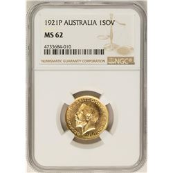 1921-P Australia Sovereign Gold Coin NGC MS62