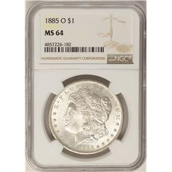 1885-O $1 Morgan Silver Dollar Coin NGC MS64