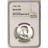 Image 1 : 1958 Franklin Half Dollar Coin NGC MS65FBL