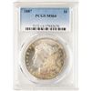Image 1 : 1887 $1 Morgan Silver Dollar Coin PCGS MS64 Nice Toning