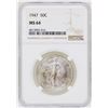Image 1 : 1947 Walking Liberty Half Dollar Coin NGC MS64