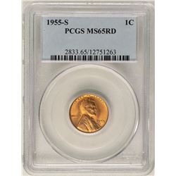 1955-S Lincoln Wheat Cent Coin PCGS MS65RD