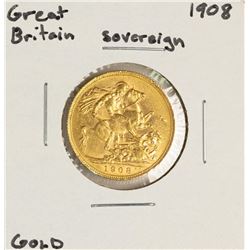 1908 Great Britain Sovereign Gold Coin