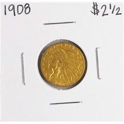 1908 $2 1/2 Indian Head Quarter Eagle Gold Coin