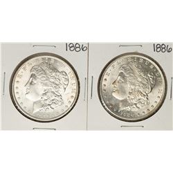 Lot of (2) 1886 $1 Morgan Silver Dollar Coins