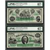 Image 1 : Low Serial Pair 1872 $20 & $50 South Carolina Obsolete Notes PMG Superb Gem Unc
