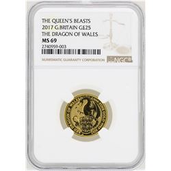 2017 Great Britain 2£ The Queens Beast Gold Coin NGC MS69