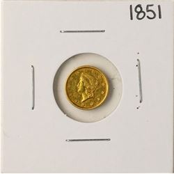 1851 $1 Liberty Head Gold Dollar Coin