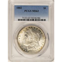 1882 $1 Morgan Silver Dollar Coin PCGS MS63