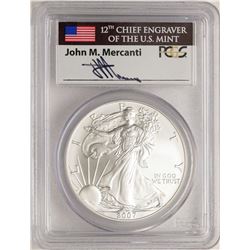 2007-W $1 American Silver Eagle Coin PCGS MS70 Mercanti Signature