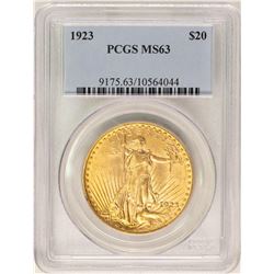 1923 $20 St. Gaudens Double Eagle Gold Coin PCGS MS63
