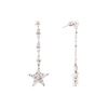 Image 2 : 14KT White Gold 1.20 ctw Diamond Star Dangle Earrings